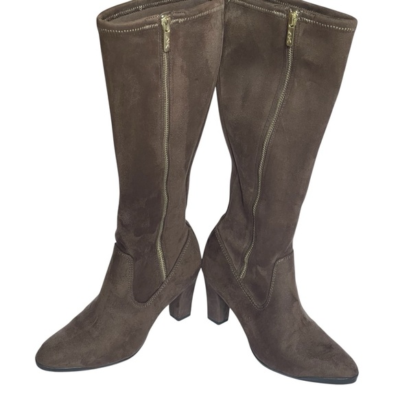 ANNE KLEIN SPORT AKELEK SUEDE TAUPE KNEE HIGH BOOTS SZ 6.5 M EUC - Picture 3 of 10